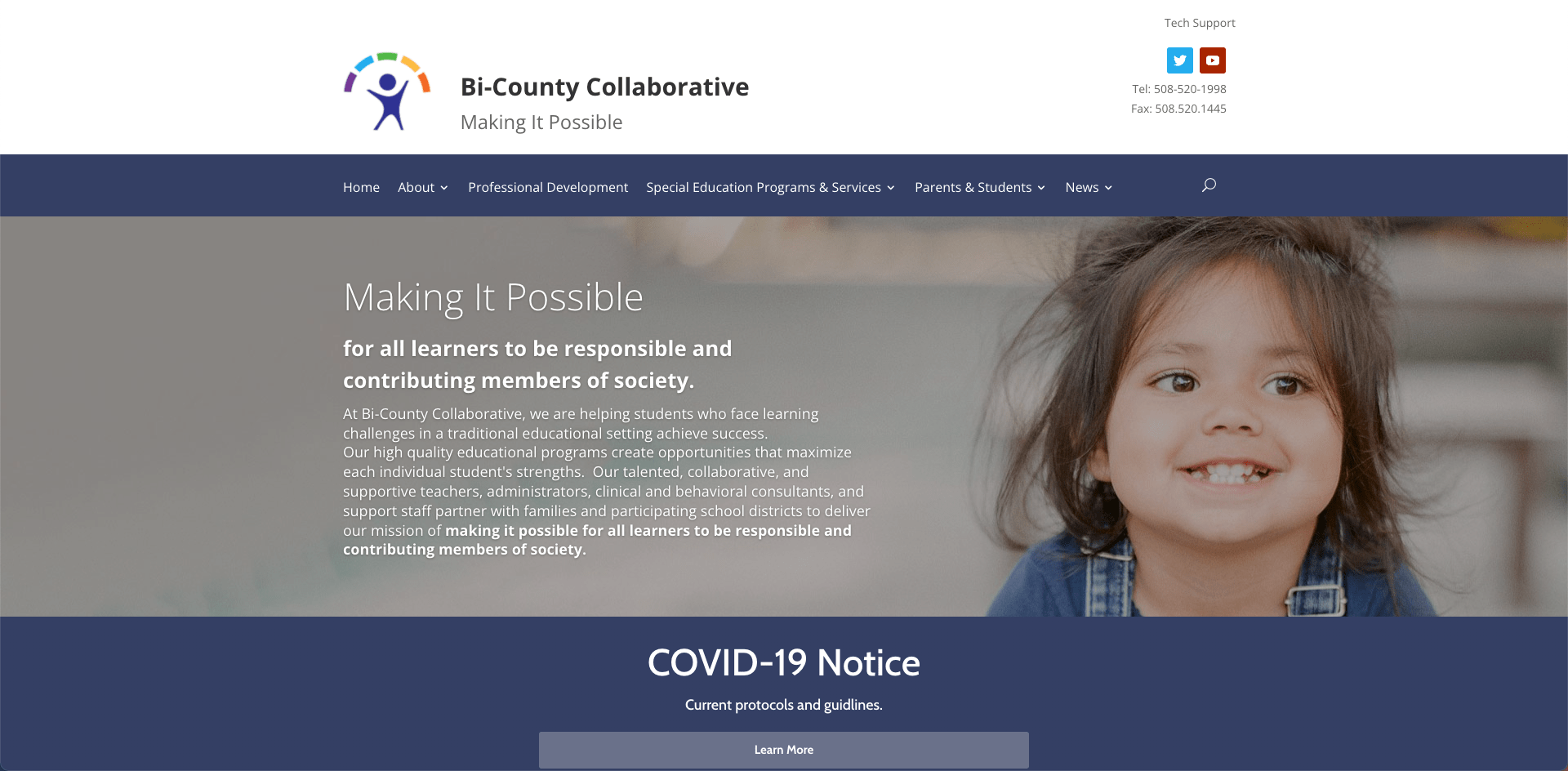 screenshot of Bicounty Collaboratives website