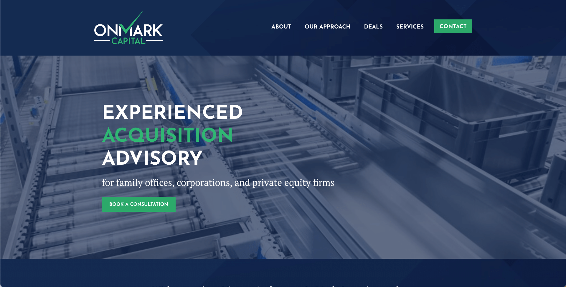 screenshot of Onmark Capitals website